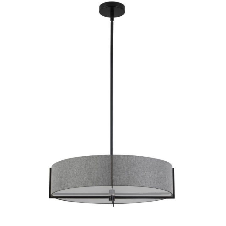 Steel Frame with Fabric Drum Shade Chandelier