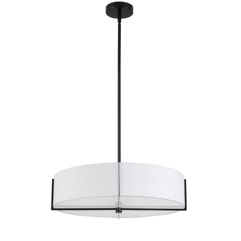 Steel Frame with Fabric Drum Shade Chandelier