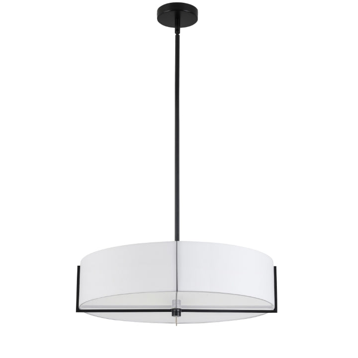 Steel Frame with Fabric Drum Shade Chandelier