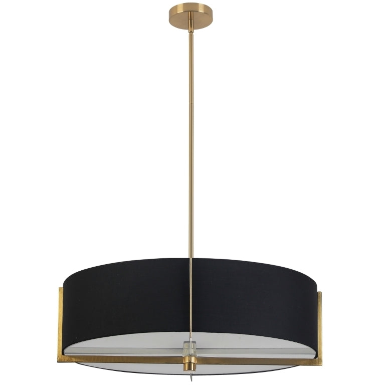 Steel Frame with Fabric Drum Shade Chandelier