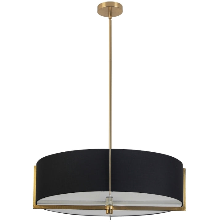 Steel Frame with Fabric Drum Shade Chandelier