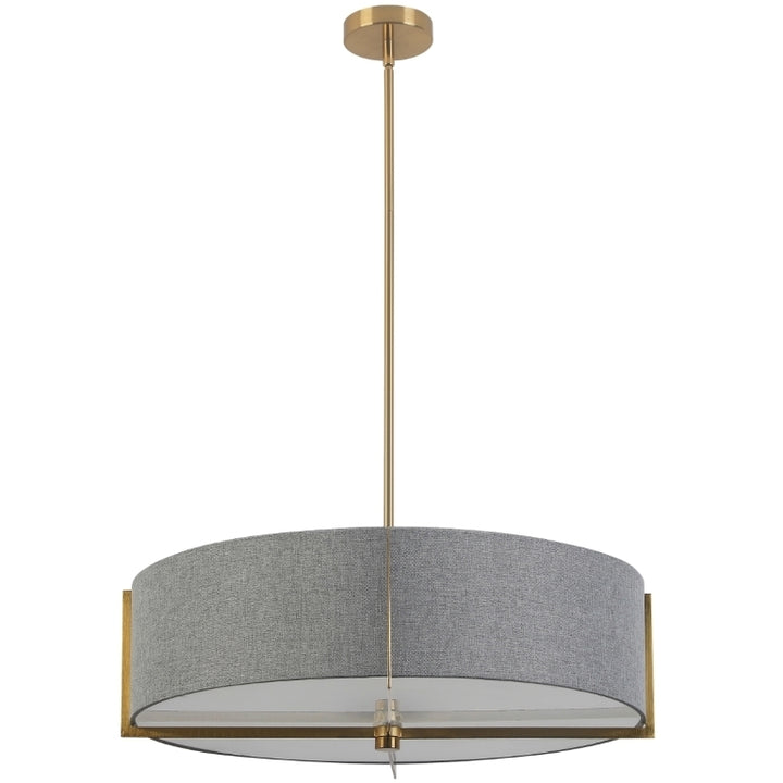 Steel Frame with Fabric Drum Shade Chandelier