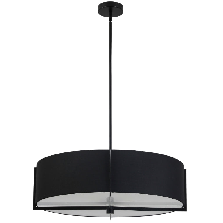 Steel Frame with Fabric Drum Shade Chandelier
