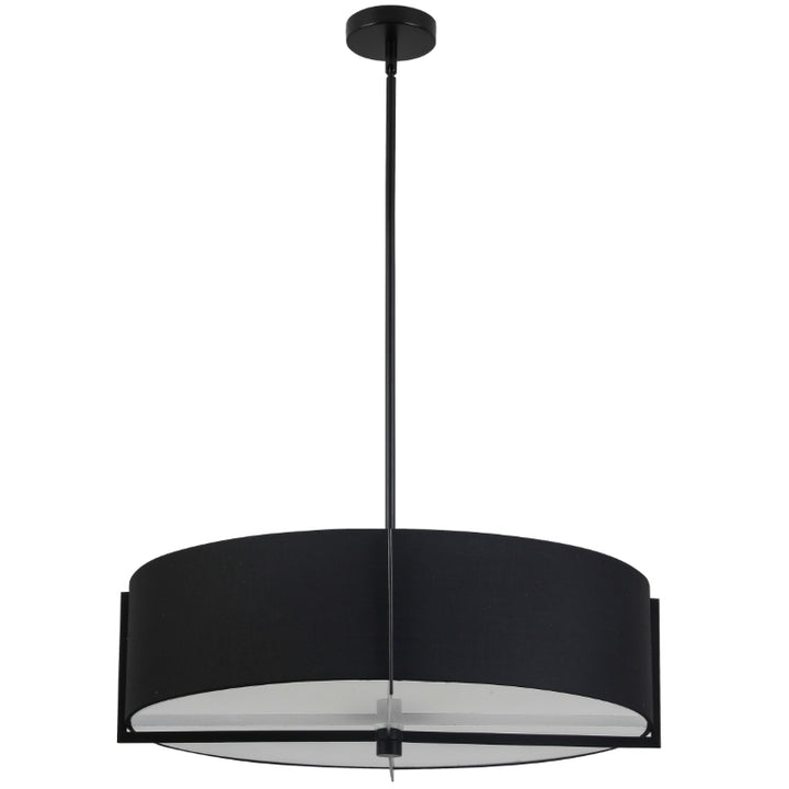 Steel Frame with Fabric Drum Shade Chandelier