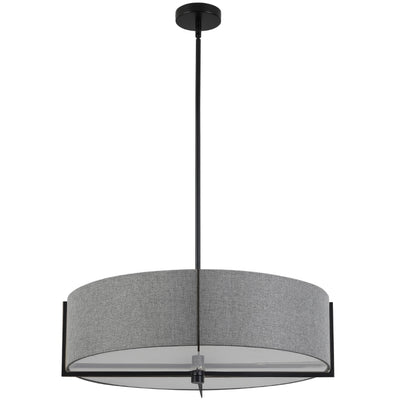 Steel Frame with Fabric Drum Shade Chandelier