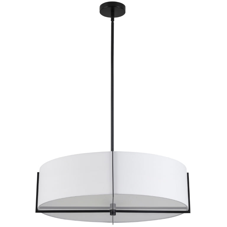 Steel Frame with Fabric Drum Shade Chandelier