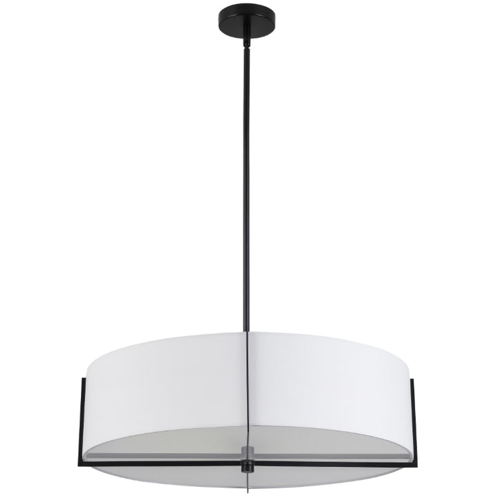 Steel Frame with Fabric Drum Shade Chandelier