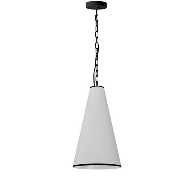 Matte Black Frame with Conical Fabric Shade Pendant / Chandelier - LV LIGHTING