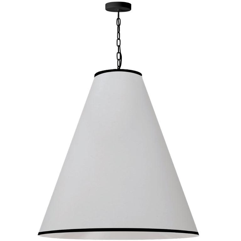 Matte Black Frame with Conical Fabric Shade Pendant / Chandelier - LV LIGHTING