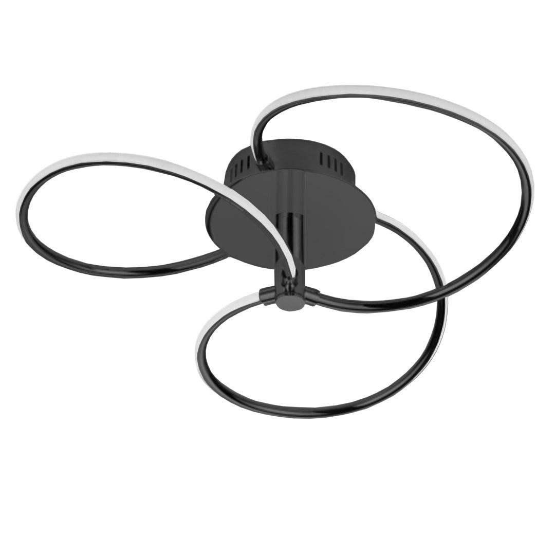 LED Matte Black Overlapping Frame with Acrylic Diffuser Semi Flush Mount - LV LIGHTING