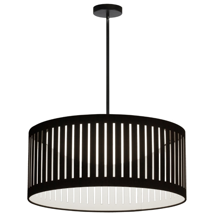 Steel Frame With Fabric Drum Shade Chandelier