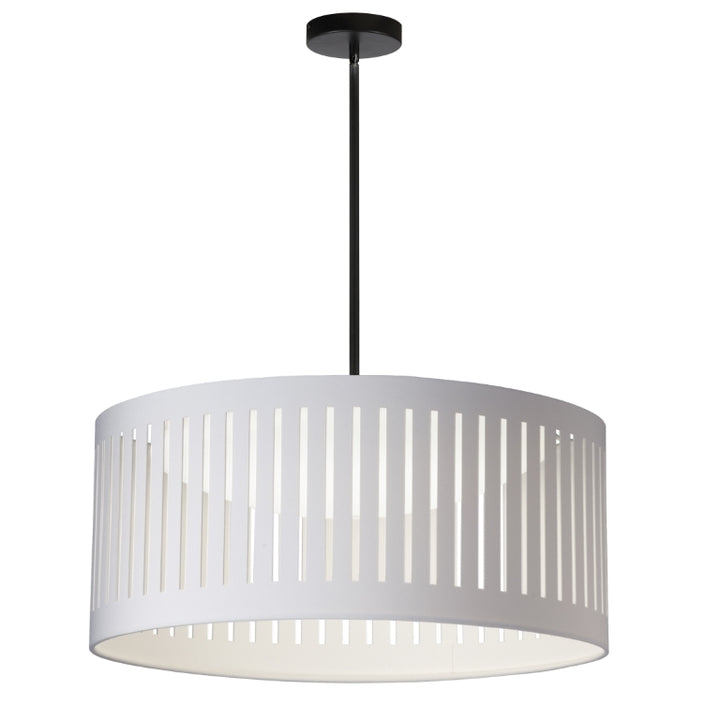 Steel Frame With Fabric Drum Shade Chandelier