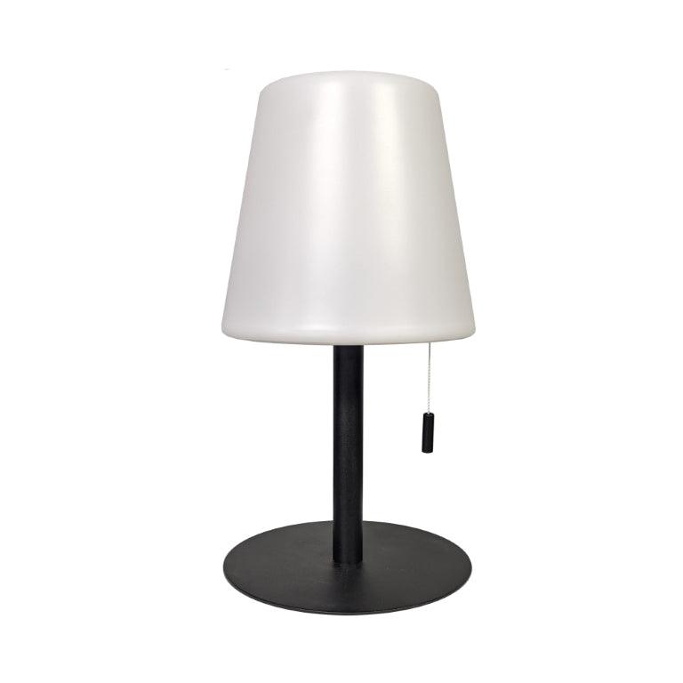 Matte Black with White Acrylic Shade Pull Chain Table Lamp - LV LIGHTING