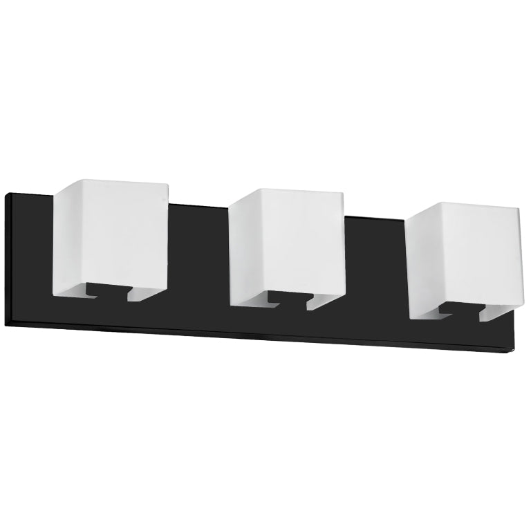 Steel Frame with Square White Glass Shade Vanity Light