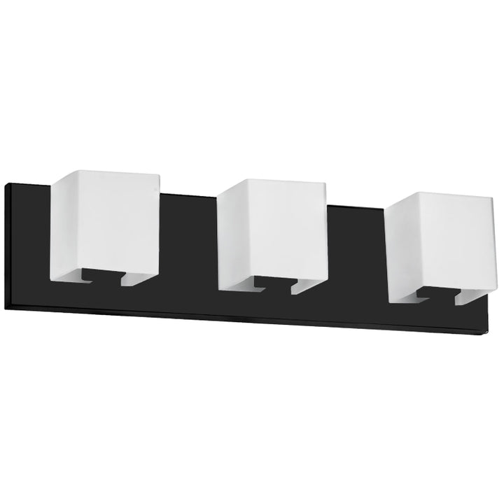 Steel Frame with Square White Glass Shade Vanity Light