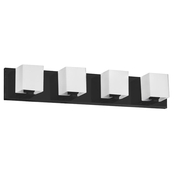 Steel Frame with Square White Glass Shade Vanity Light