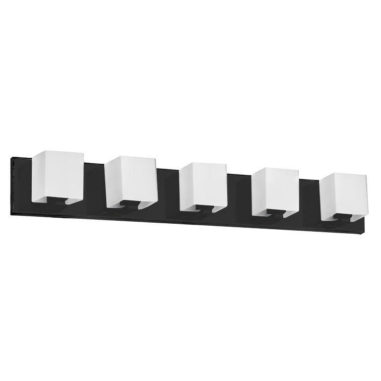 Steel Frame with Square White Glass Shade Vanity Light