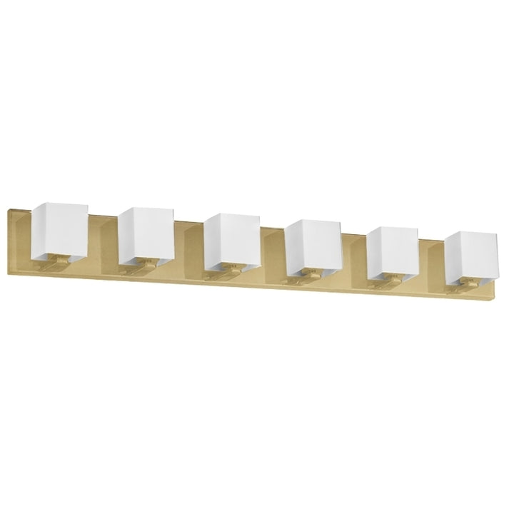 Steel Frame with Square White Glass Shade Vanity Light