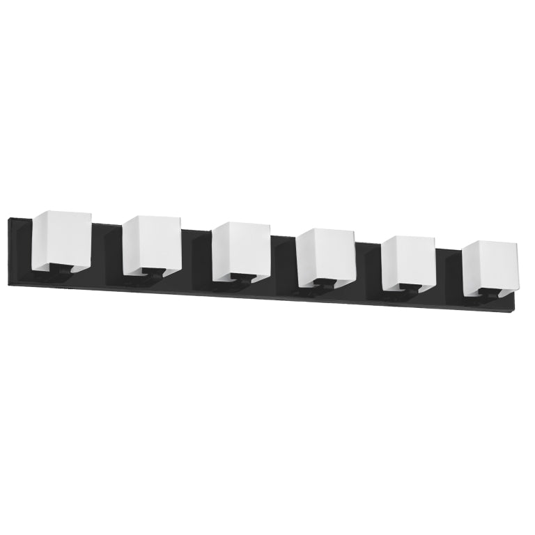 Steel Frame with Square White Glass Shade Vanity Light