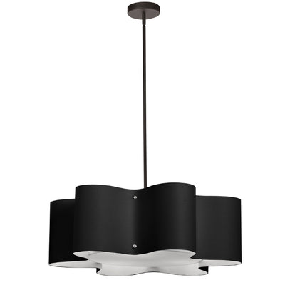 Steel Frame with Six Rounded Edges Fabric Shade Chandelier