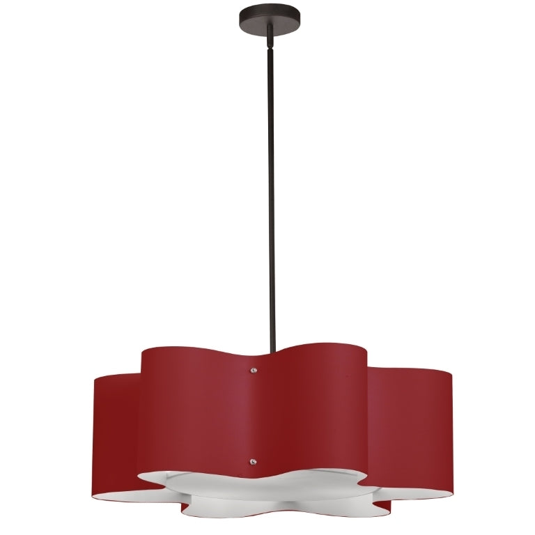 Steel Frame with Six Rounded Edges Fabric Shade Chandelier