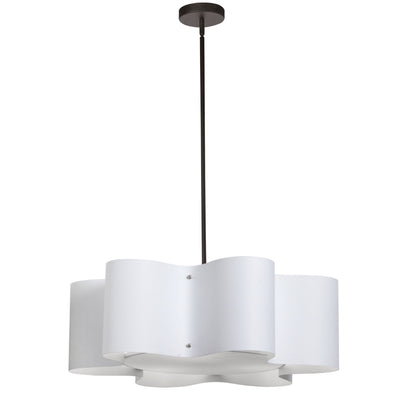 Steel Frame with Six Rounded Edges Fabric Shade Chandelier