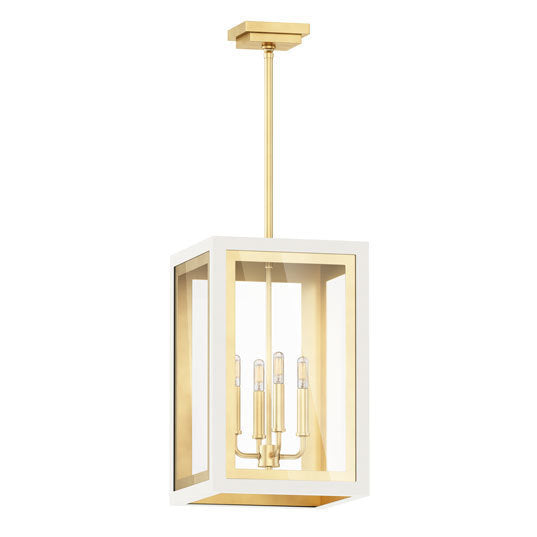 Steel Two Tone Frame with Clear Glass Diffuser Outdoor Pendant