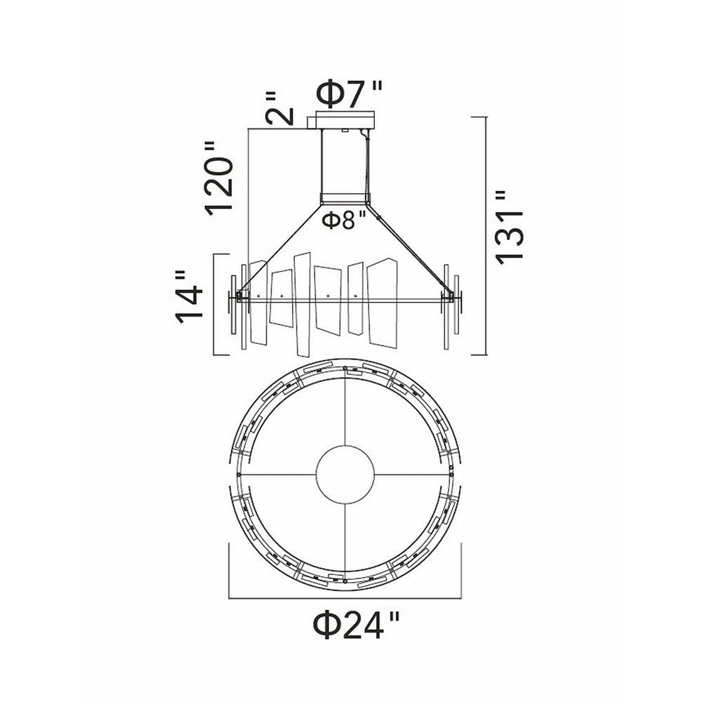 LED Round Frame with Patterned Clear Glass Chandelier - LV LIGHTING