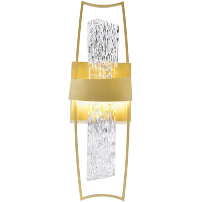 LED Steel Frame with Patterned Clear Glass Wall Sconce - LV LIGHTING