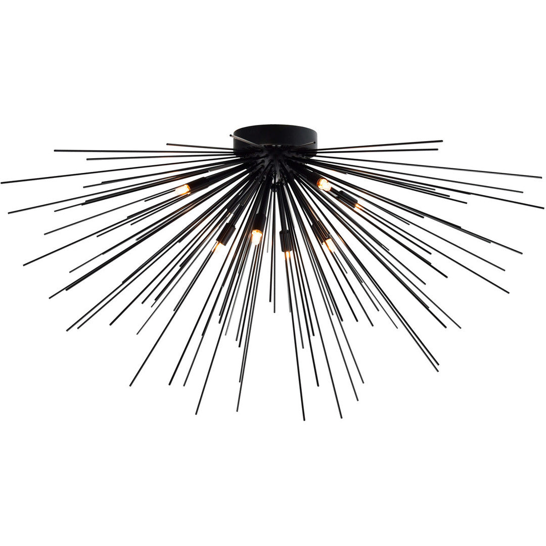 Steel Globe with Steel Rod Starburst Flush Mount