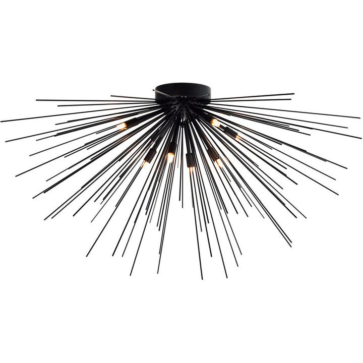 Steel Globe with Steel Rod Starburst Flush Mount