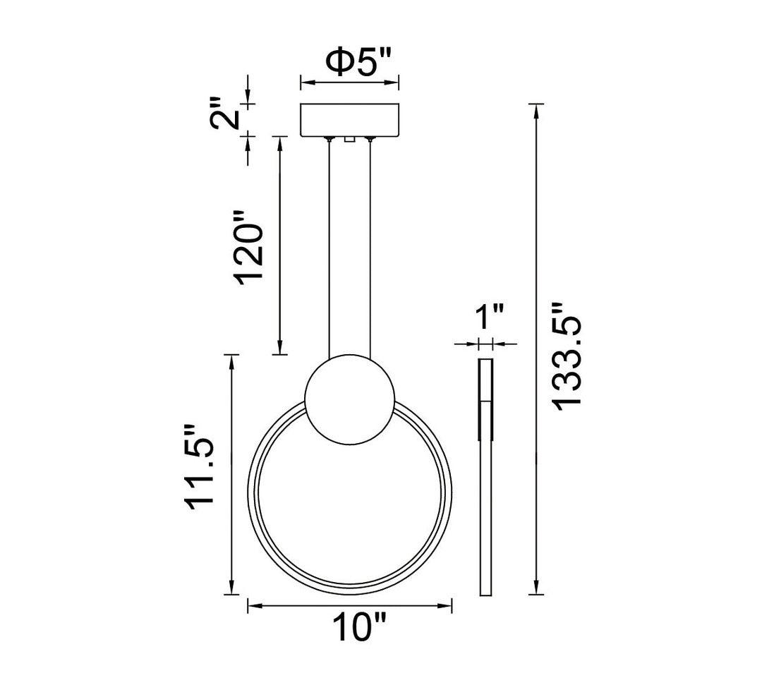 LED Steel Ring Frame with Acrylic Diffuser Pendant - LV LIGHTING