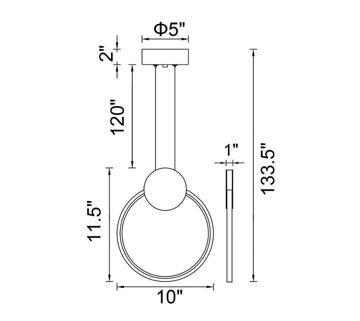 LED Steel Ring Frame with Acrylic Diffuser Pendant - LV LIGHTING