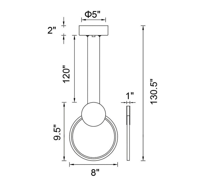 LED Steel Ring Frame with Acrylic Diffuser Pendant - LV LIGHTING