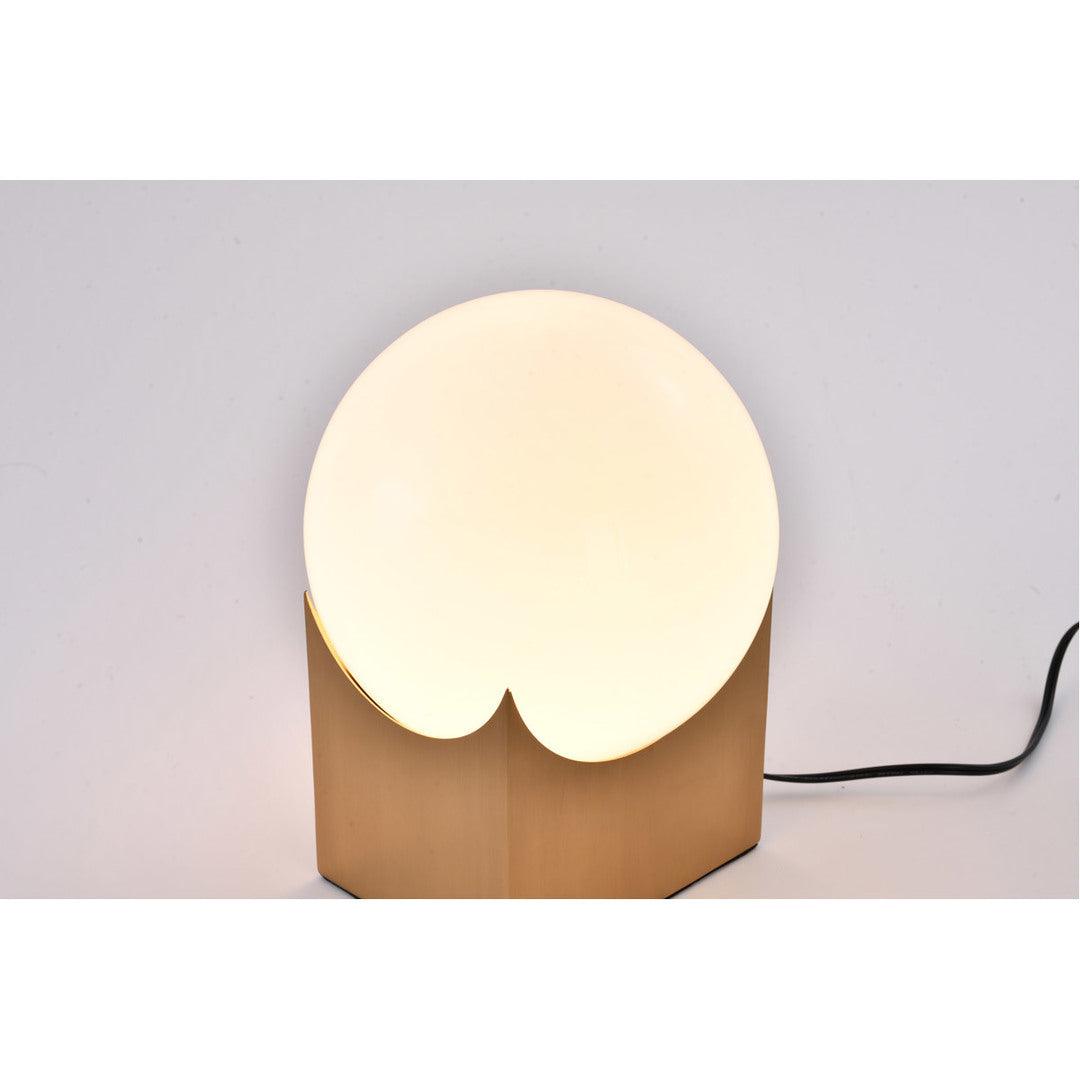 Gold Frame with White Glass Orb Table Lamp - LV LIGHTING