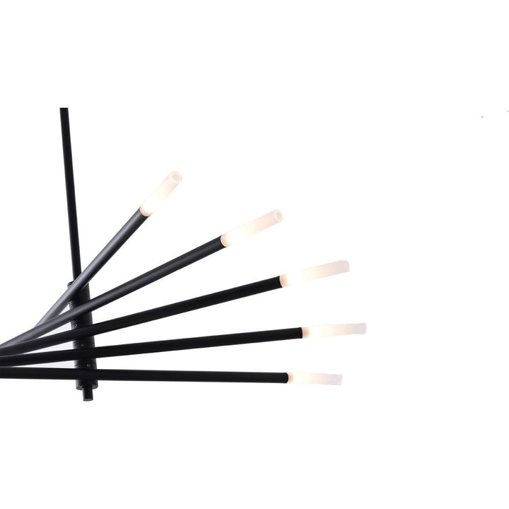 Steel Match Stick Arm with Frosted Glass Shade Adjustable Chandelier