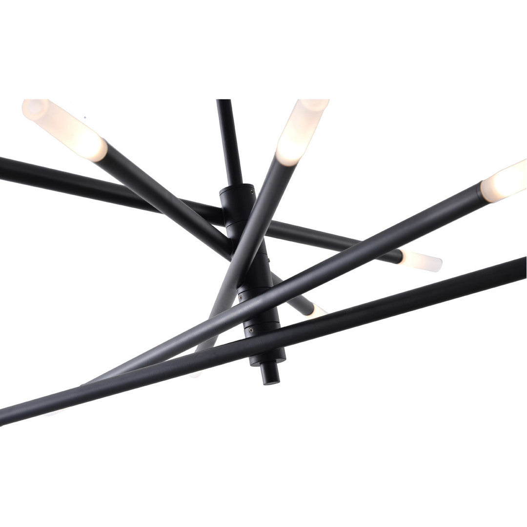 Steel Match Stick Arm with Frosted Glass Shade Adjustable Chandelier