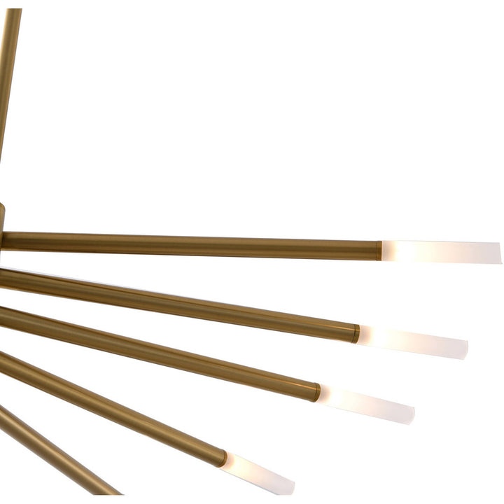 Steel Match Stick Arm with Frosted Glass Shade Adjustable Chandelier
