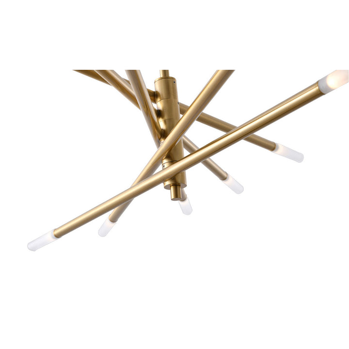 Steel Match Stick Arm with Frosted Glass Shade Adjustable Chandelier