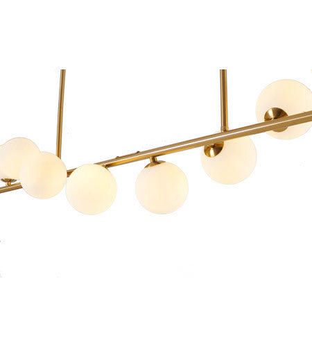 Steel Frame with Spiral White Glass Shade Linear Chandelier