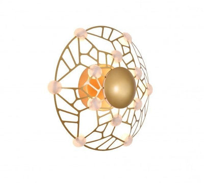 LED Gold Steel Frame with Acrylic Diffuser Round Wall Sconce - LV LIGHTING