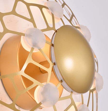 LED Gold Steel Frame with Acrylic Diffuser Round Wall Sconce - LV LIGHTING