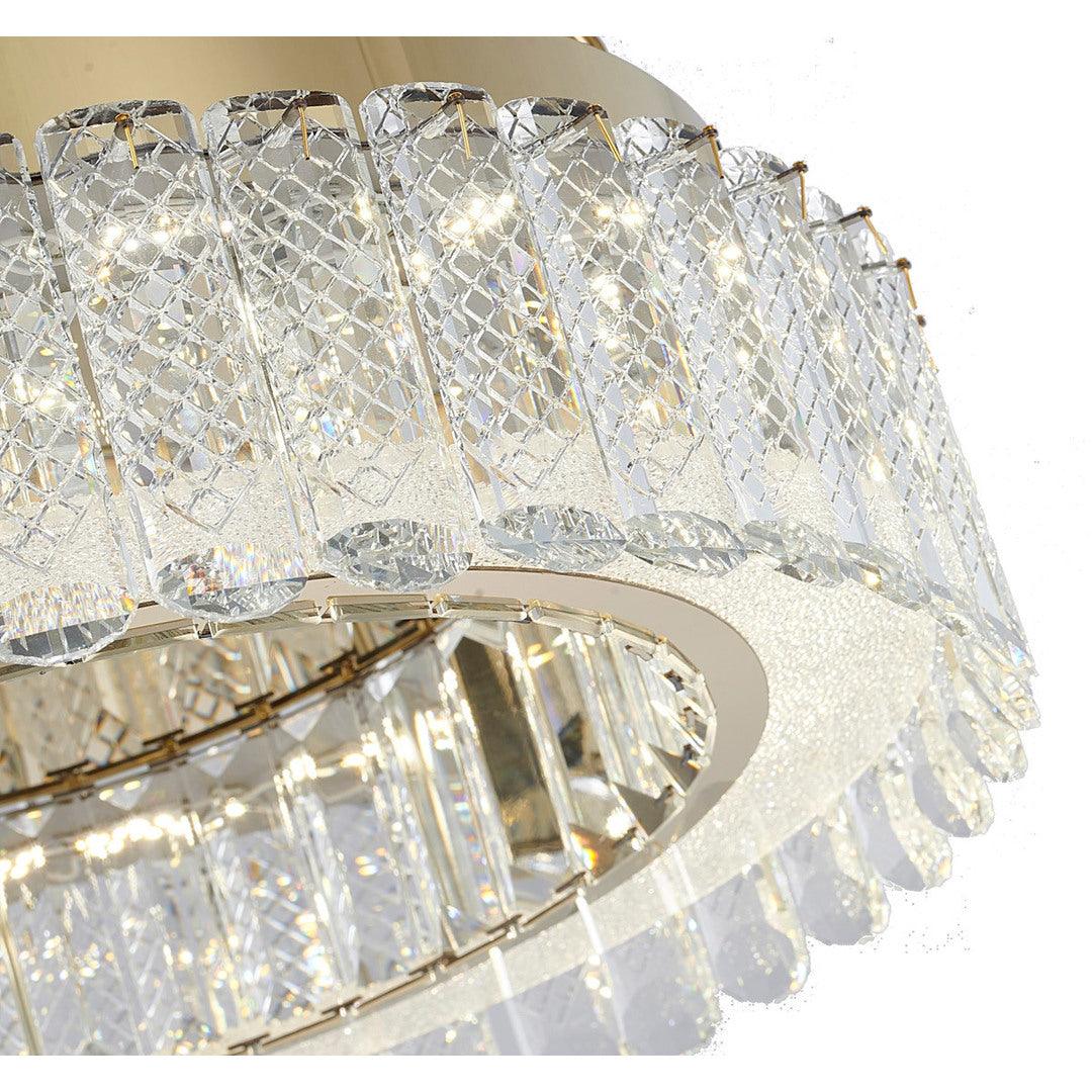 LED Gold Ring with Clear Patterned Clear Crystal Flush Mount - LV LIGHTING