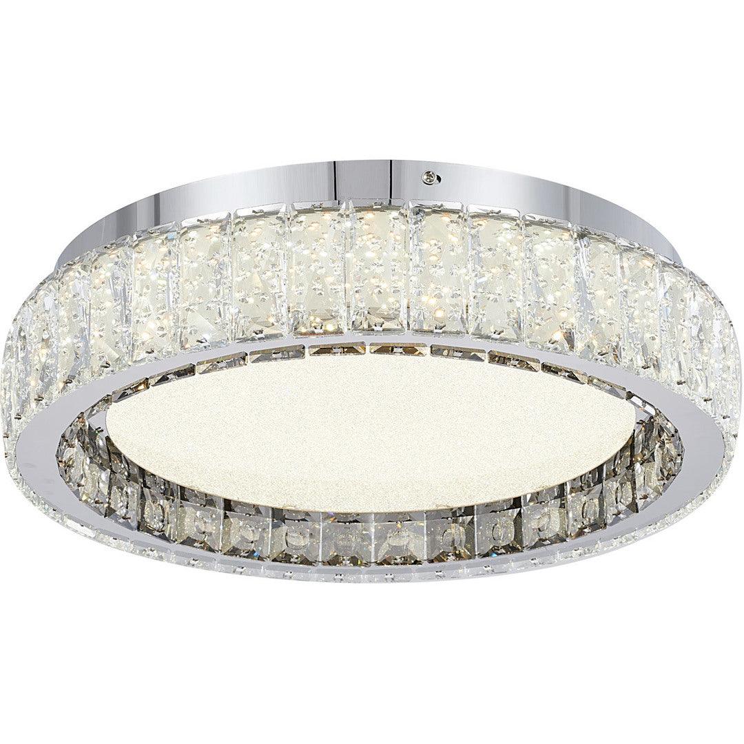 LED Chrome Ring with Clear and Smoke Crystals Flush Mount - LV LIGHTING