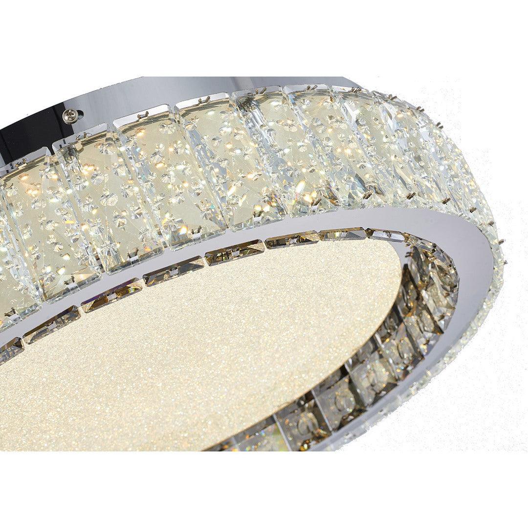 LED Chrome Ring with Clear and Smoke Crystals Flush Mount - LV LIGHTING