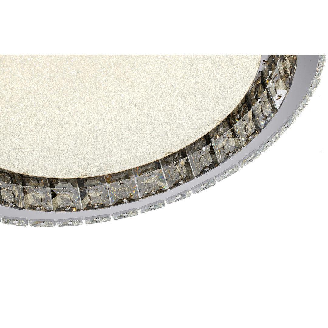 LED Chrome Ring with Clear and Smoke Crystals Flush Mount - LV LIGHTING