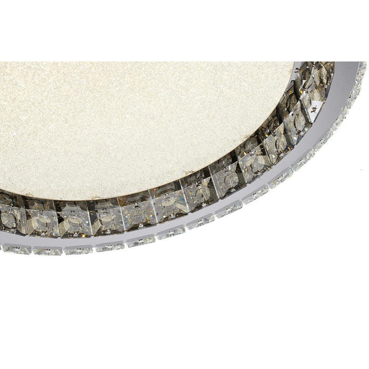 LED Chrome Ring with Clear and Smoke Crystals Flush Mount - LV LIGHTING