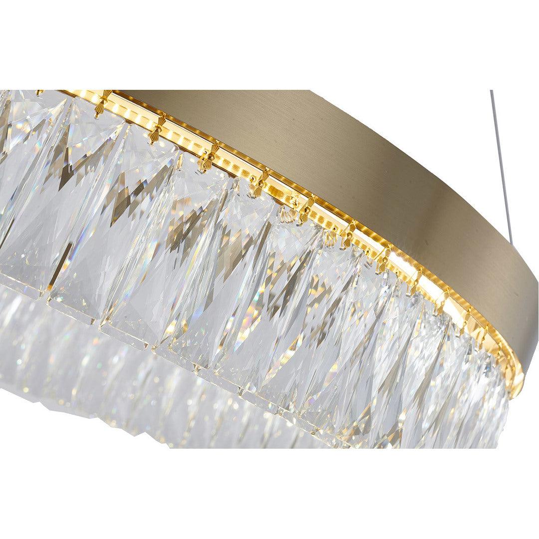 LED Steel Ring with Clear Crystal Chandelier - LV LIGHTING
