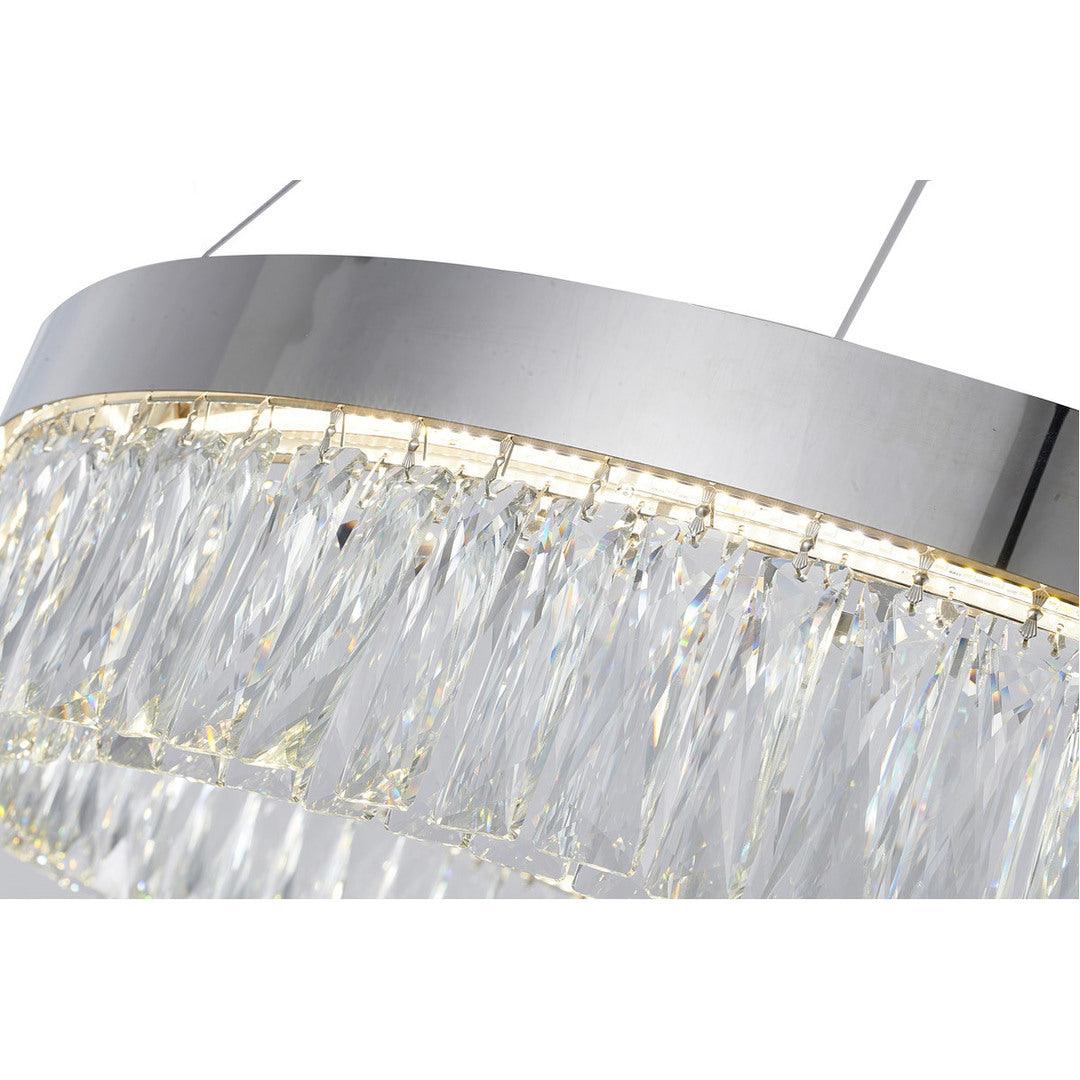 LED Steel Ring with Clear Crystal Chandelier - LV LIGHTING