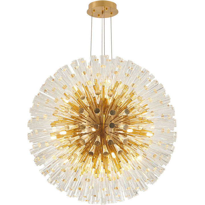 Steel Globe with Clear Crystal Spikes Chandelier